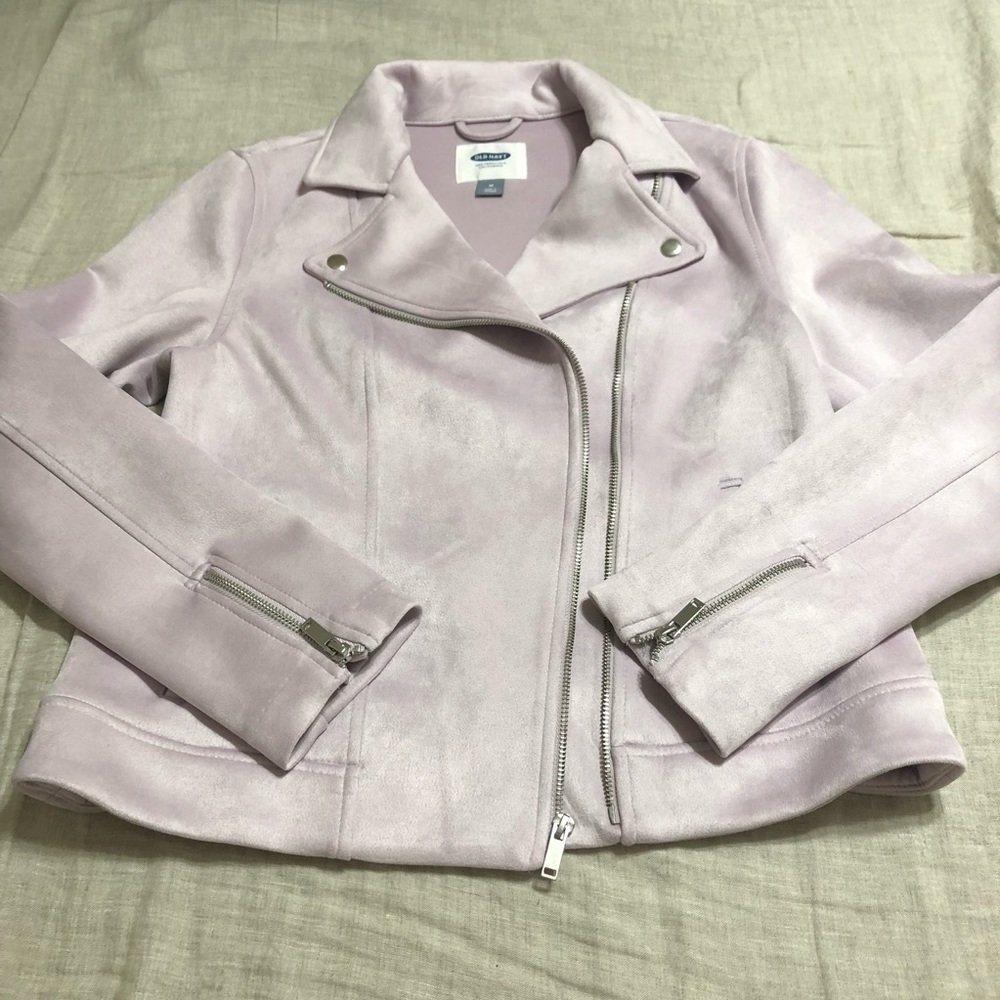 Old Navy Lilac Suede Moto Jacket